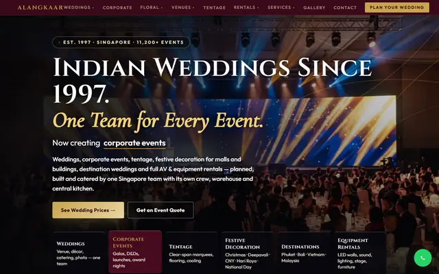 Alangkaar website homepage