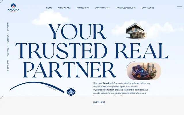 Amodha Infra website homepage