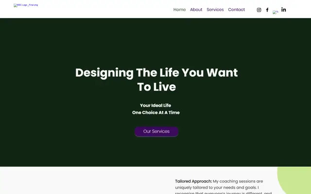 Blossom Solution Coaching website homepage
