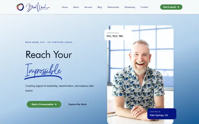 Brad Ward Coaching website homepage