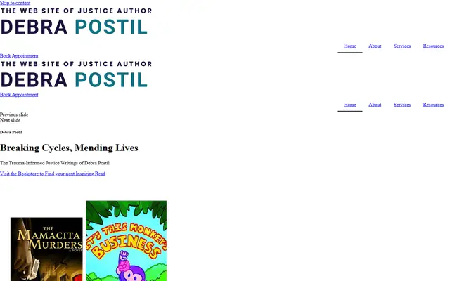 Debra Postil website homepage