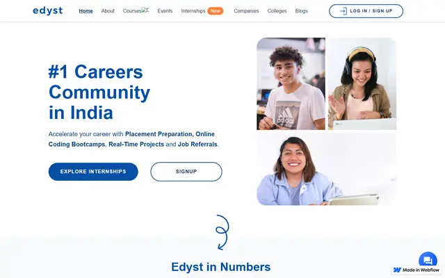 Edyst website homepage