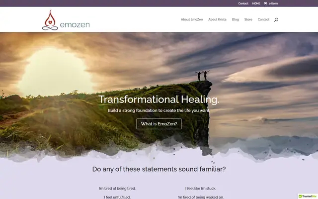 EmoZen website homepage