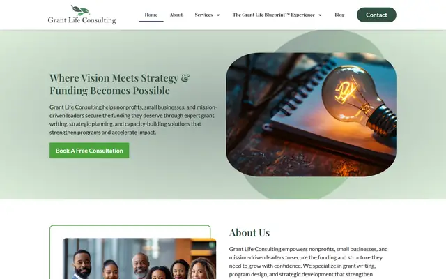 Grant Life Consulting website homepage