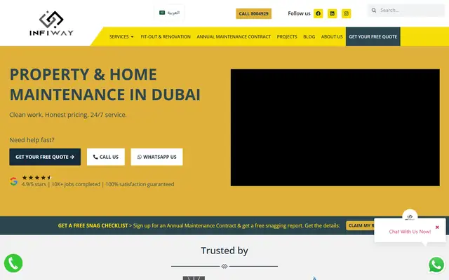 Infiway website homepage