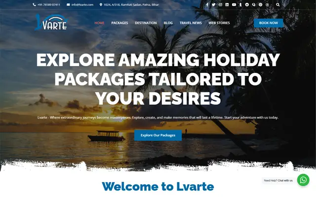Lvarte website homepage