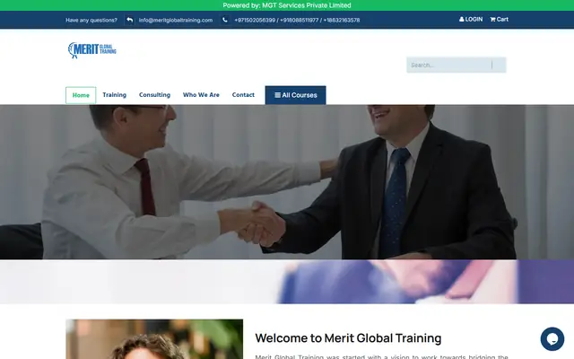 Merit Global Training website homepage