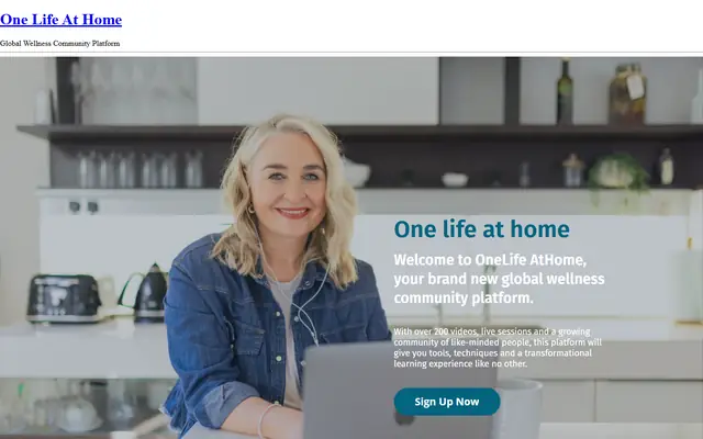One Life At Home website homepage