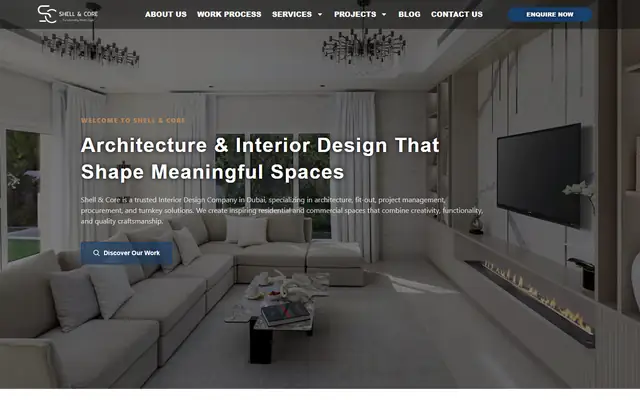 Shell & Core website homepage