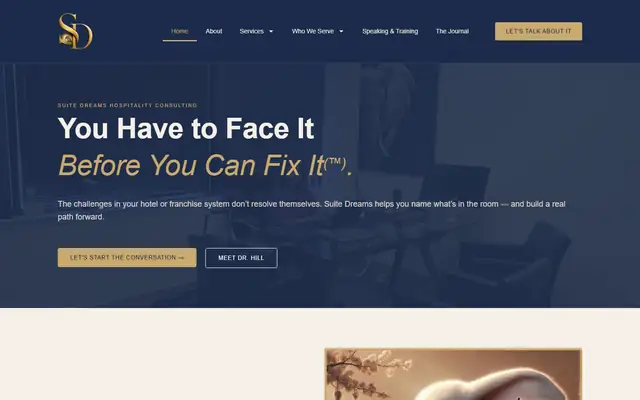 Suite Dreams Consulting website homepage
