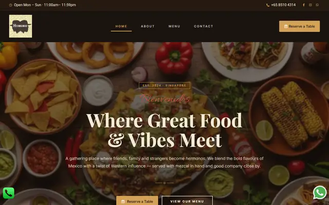 Hermanos website homepage