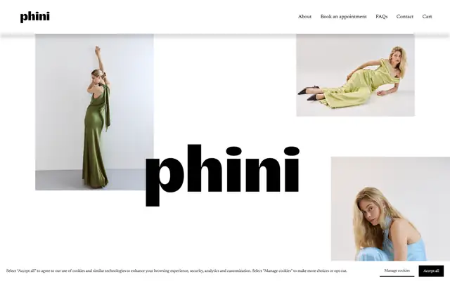 Studio Phini website homepage