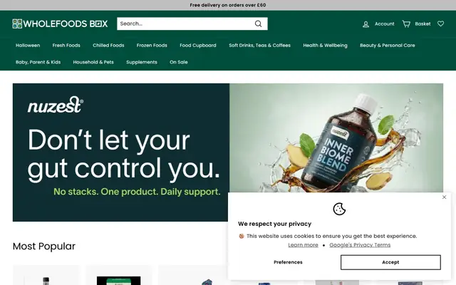 WholeFoodsBox website homepage